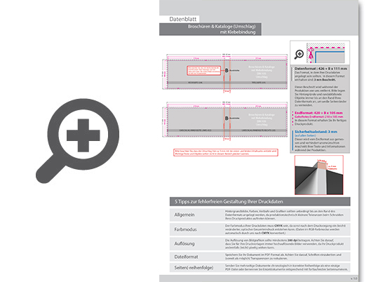 Product Bild brosch__re_mit_pur-klebebindung__endformat_din_lang_quer_(210_x_105_mm)__76-seitig